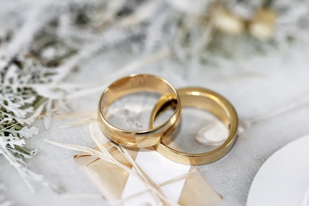 Wedding rings representing a confirmed booking